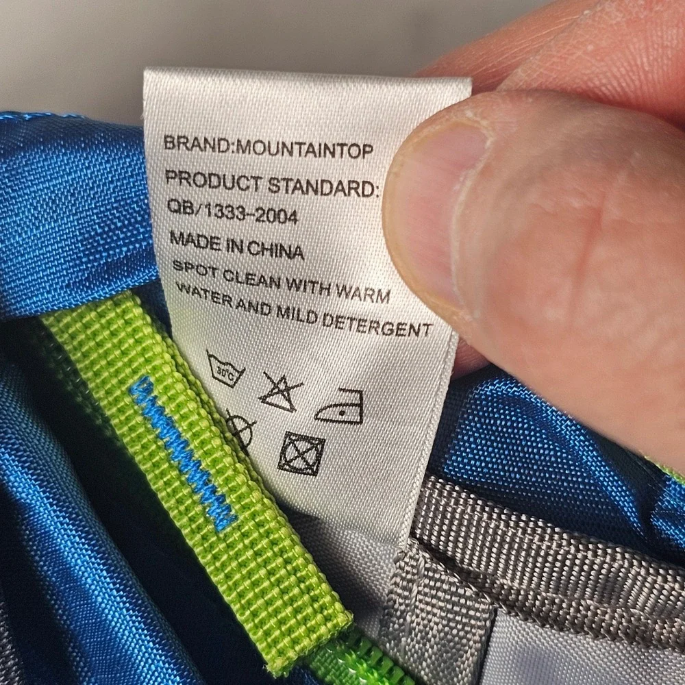 Mountaintop Kids Hiking Backpack Blue Lime Green Outdoor Daypack Lightweight